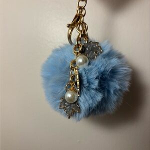 Periwinkle Pom Pom Keychain